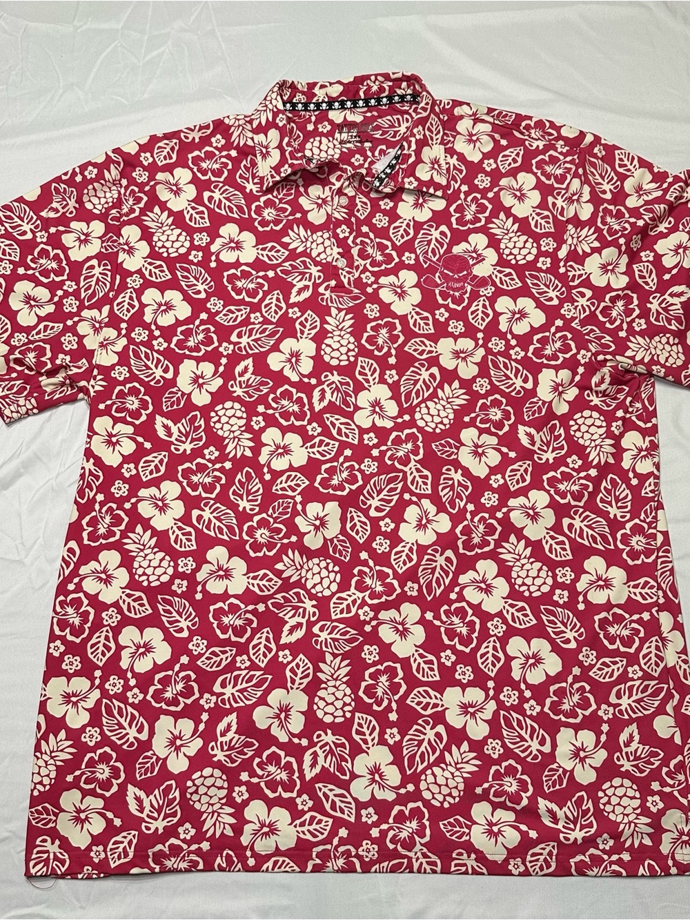 Tattoo Golf Aloha Collection Performance Polo Shirt Mens 3XL Red Hawaiian
